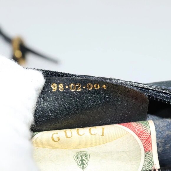 GUCCI GG Supreme Sherry Line Shoulder Bag PVC Navy Gold 98 02 004 Auth 123959 - Picture 11 of 16